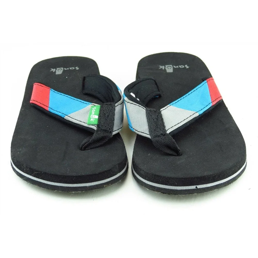 Sanuk Toddler Boys 8-9 Medium‎ Multicolor Flip Flop Synthetic